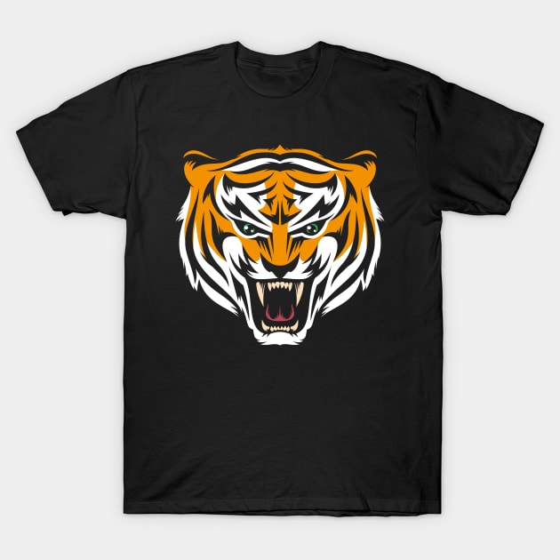 Tiger Head mascot T-Shirt by Agor2012